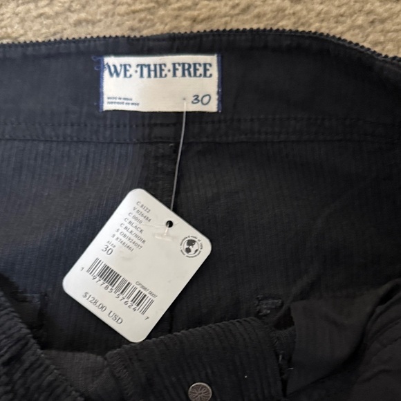 NWT Free People Osaka Black Corduroy Pants. Size 30 - Picture 2 of 9